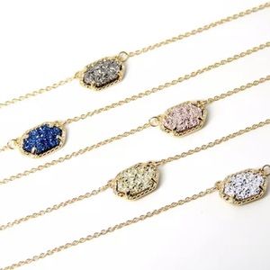 LAST ONE!! Dark Purple Gold Oval Pendant Necklace
